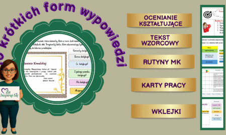 10 krótkich form wypowiedzi w kl. IV – VIII – karty pracy, zadania, wklejki