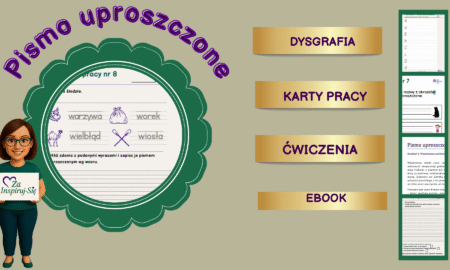 Pismo uproszczone/ pismo biblioteczne – karty pracy  do nauki ładnego pisania