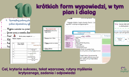 10 krótkich form wypowiedzi w kl. IV – VIII – karty pracy, zadania, wklejki