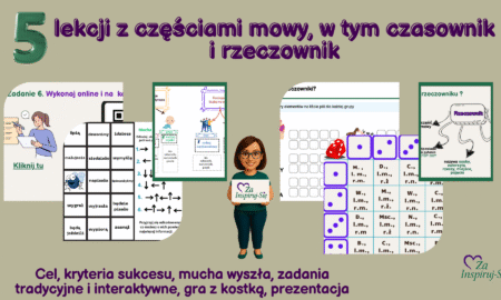 Części mowy w kl. IV-VI – scenariusz, prezentacja, karty pracy