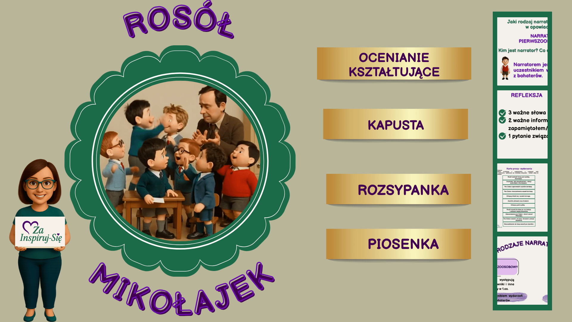 Mikołajek- opowiadanie Rosół+ prezentacja + karty pracy