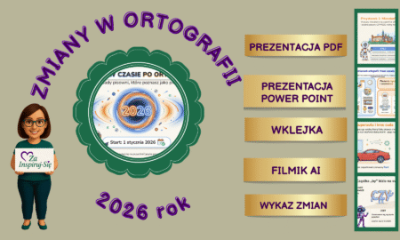 Zmiany w ortografii 2026 +prezentacja, film AI +wklejka dla ucznia klasa IV-VIII