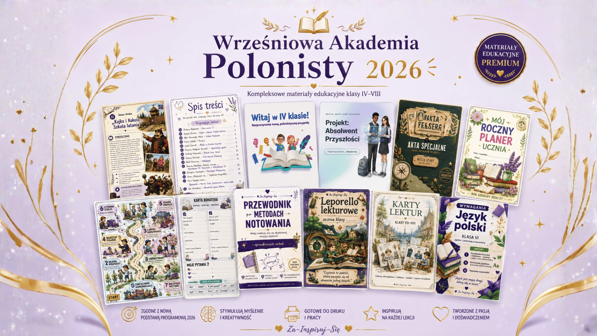 Wrześniowa Akademia Polonisty 2026 | Gotowe materiały dla nauczycieli języka polskiego IV–VIII | Reforma 2026
